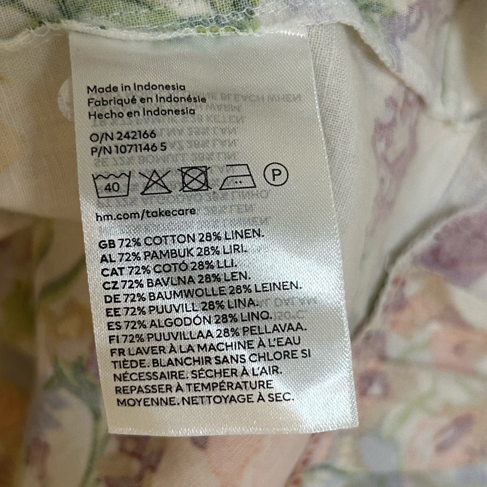 H&M FLOUNCED Off the Shoulder Mini DRESS Stylish Floral Mini Dress with Ruffles - Picture 10 of 10